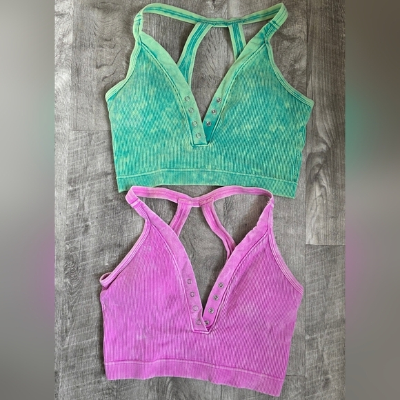 Kali Rose Other - Kali Rose Green and Pink Ribbed Bras